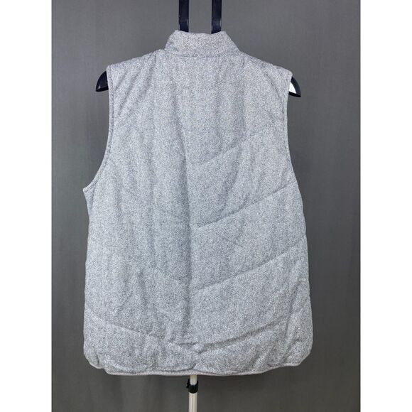 Ampersand Gray Quilted Herringbone Zip Front Puffer Vest Women’s XXXL - Picture 3 of 7